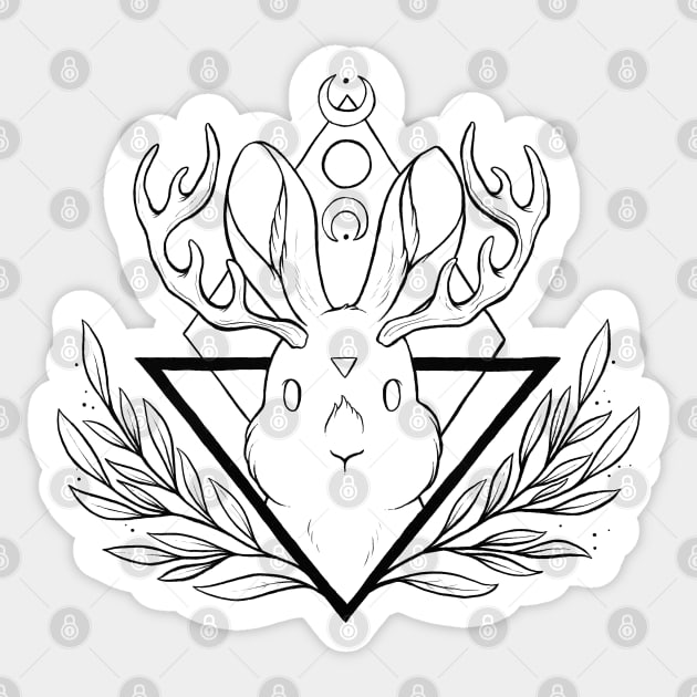 Lunar Rabbit / Jackalope | Nikury Sticker by Nikury